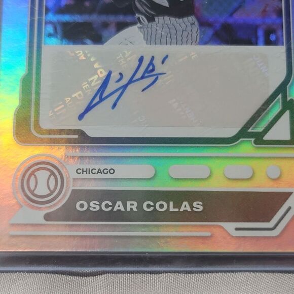 Oscar Colas 2023 Panini Donruss series autographed holographic prizm card - Picture 4 of 13